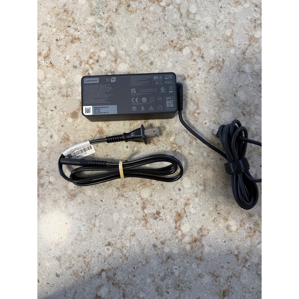 Lenovo 65W USB-C AC Adapter Power Supply ADLX65YLC2D 5A10W86253 Black